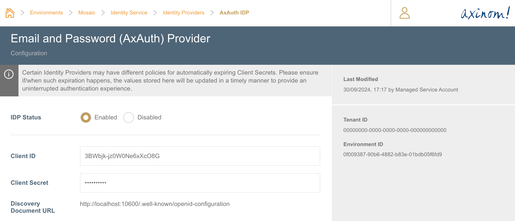 AxAuth Settings